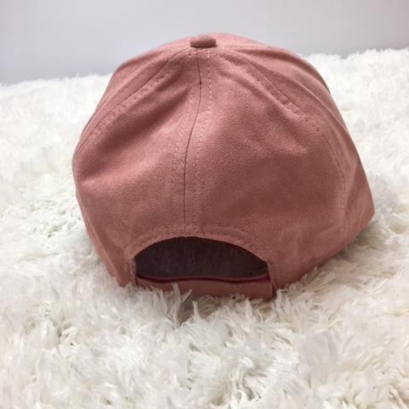 NWOT Rose Pink Suede-like Flower Baseball Cap - Picture 5 of 5